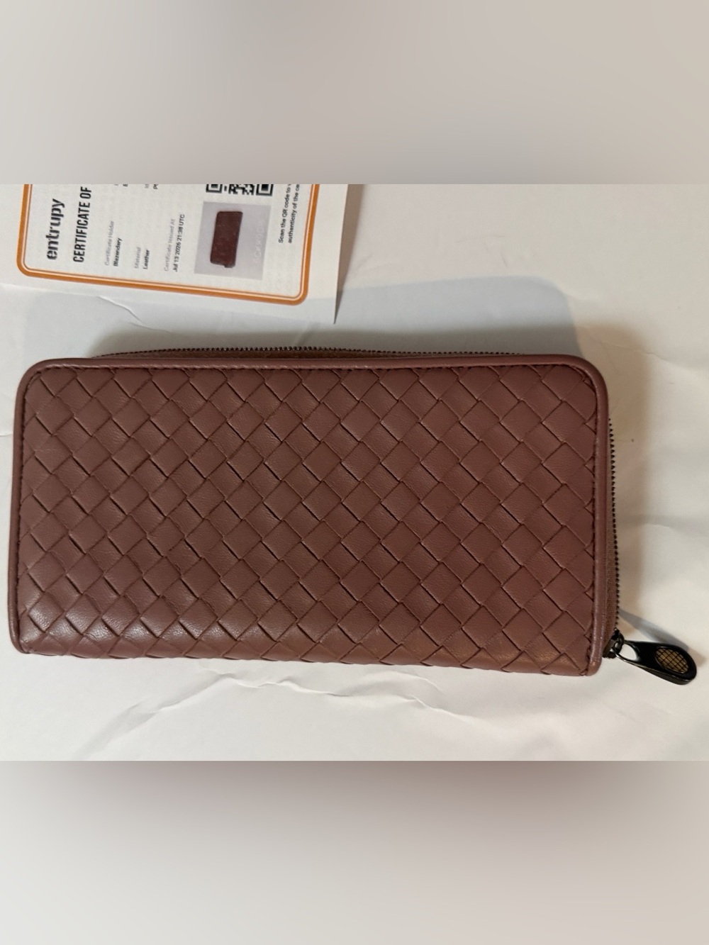 Bottega Veneta Mauve Pink Intrecciato Zip-Around Wallet